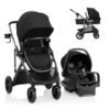 Evenflo Pivot Suite Modular Travel System with LiteMax Infant Car Seat, Dunloe Black