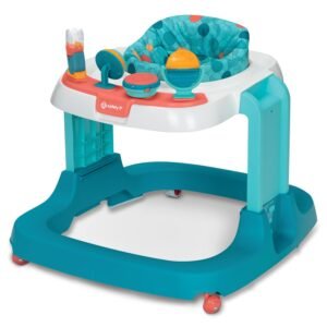 Safety 1st Ready Set Walk DX Baby Walker Spotlight Teal – Adjustable Height Activity Walker with Music & Toys