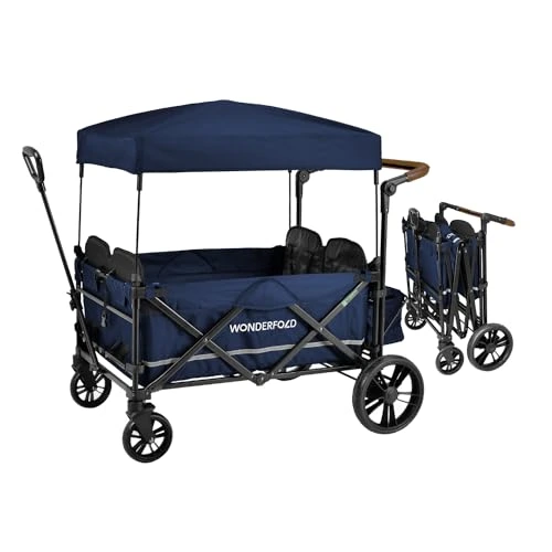 WONDERFOLD X4 Push Pull 4 Seater Wagon Stroller– Navy 1 1 1